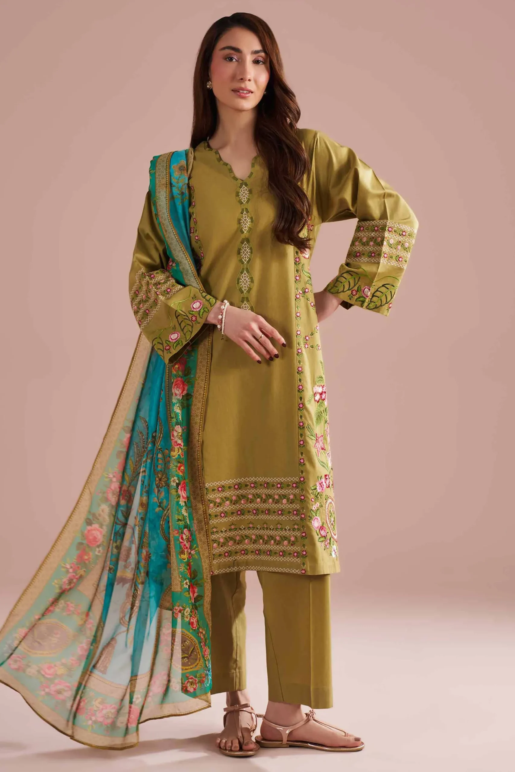 3 Piece - Embroidered Suit - PE26-321