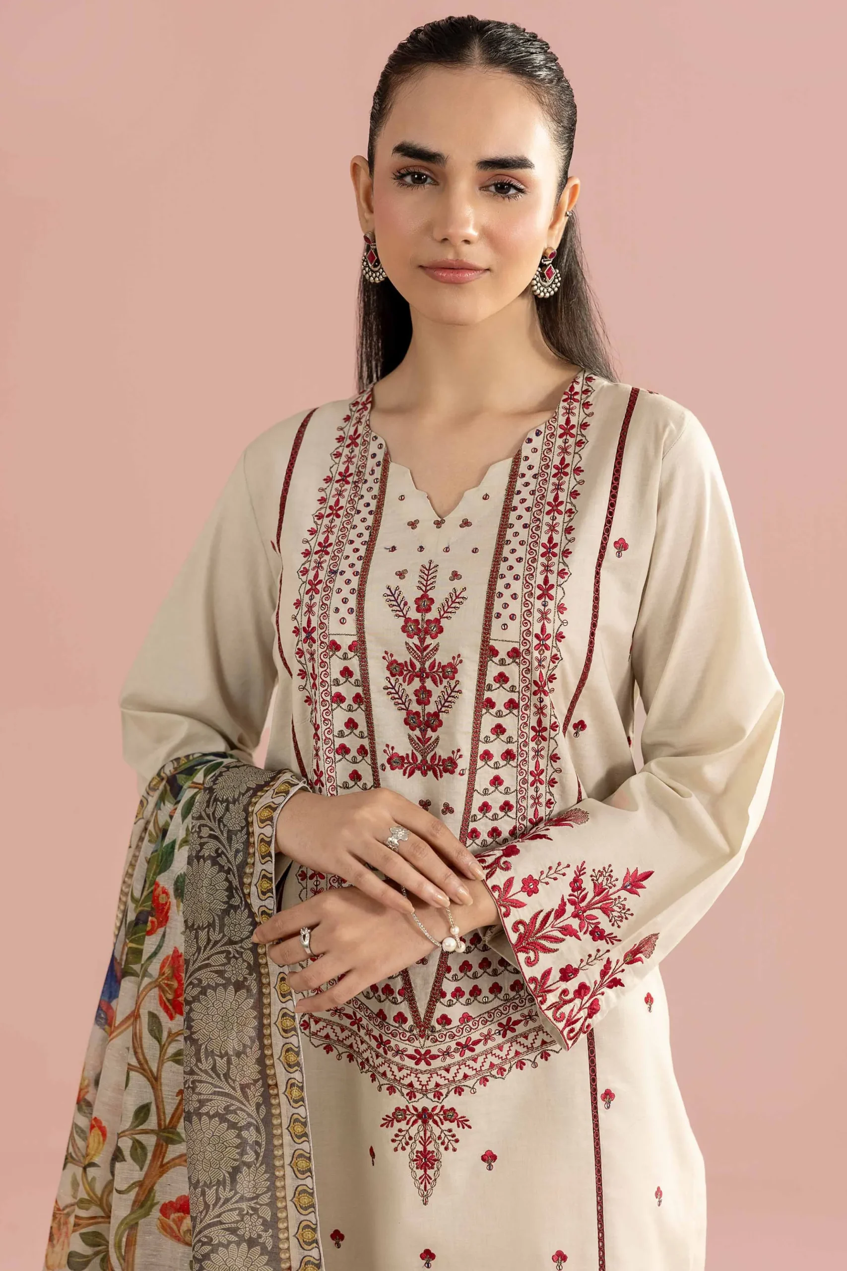 2 Piece - Embroidered Suit - PE26-146