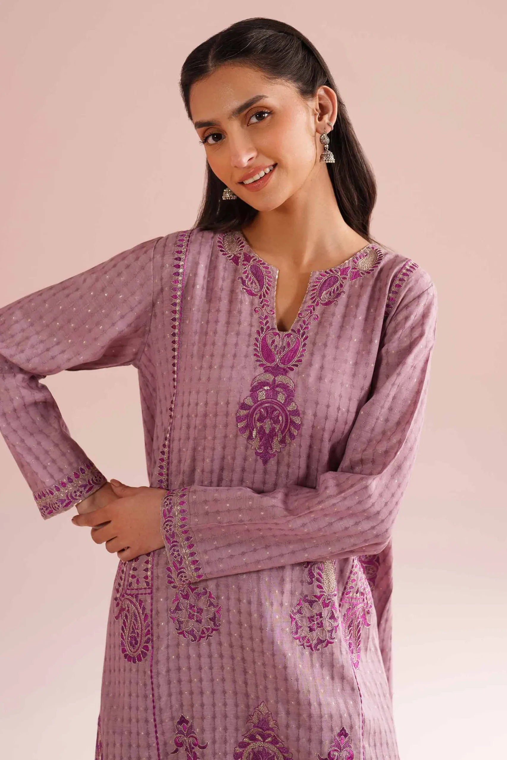 2 Piece - Embroidered Suit - PE26-58