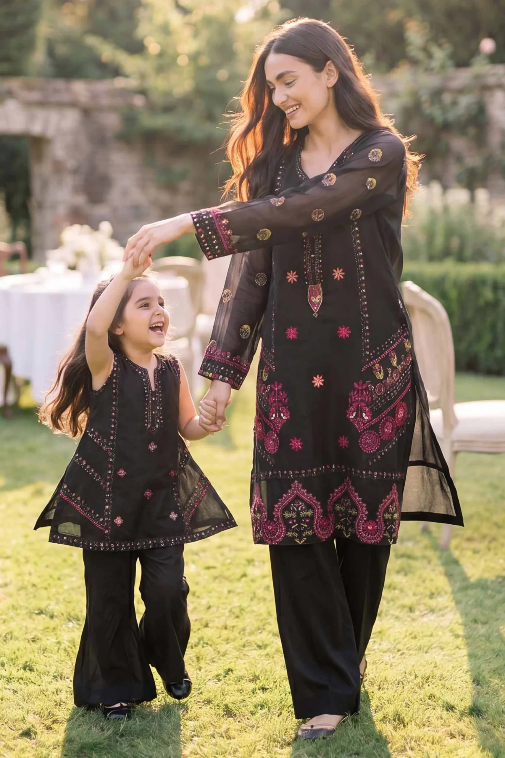 2 Piece - Embroidered Suit - PMD26-19 D