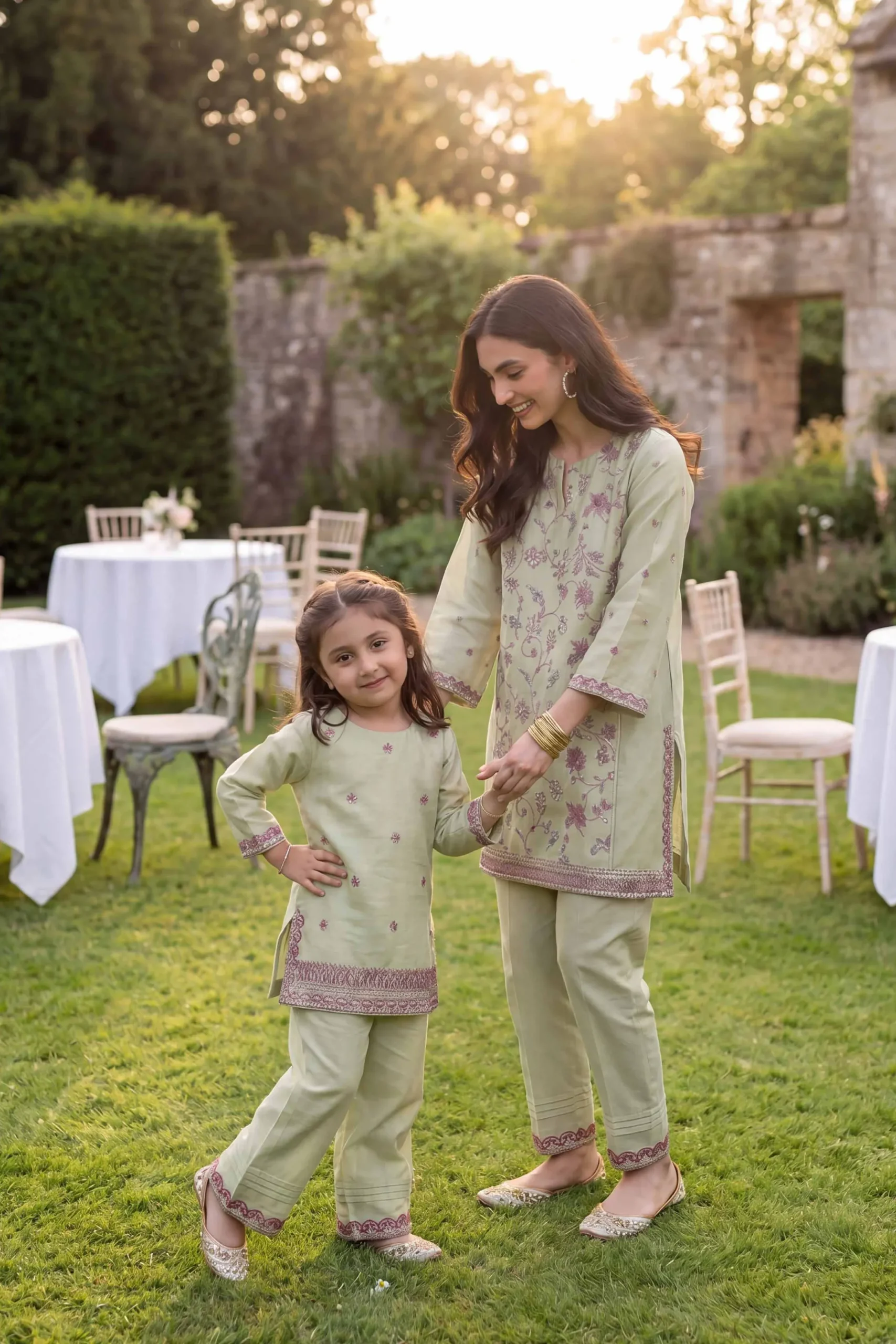 2 Piece - Embroidered Suit - PMD26-17 D