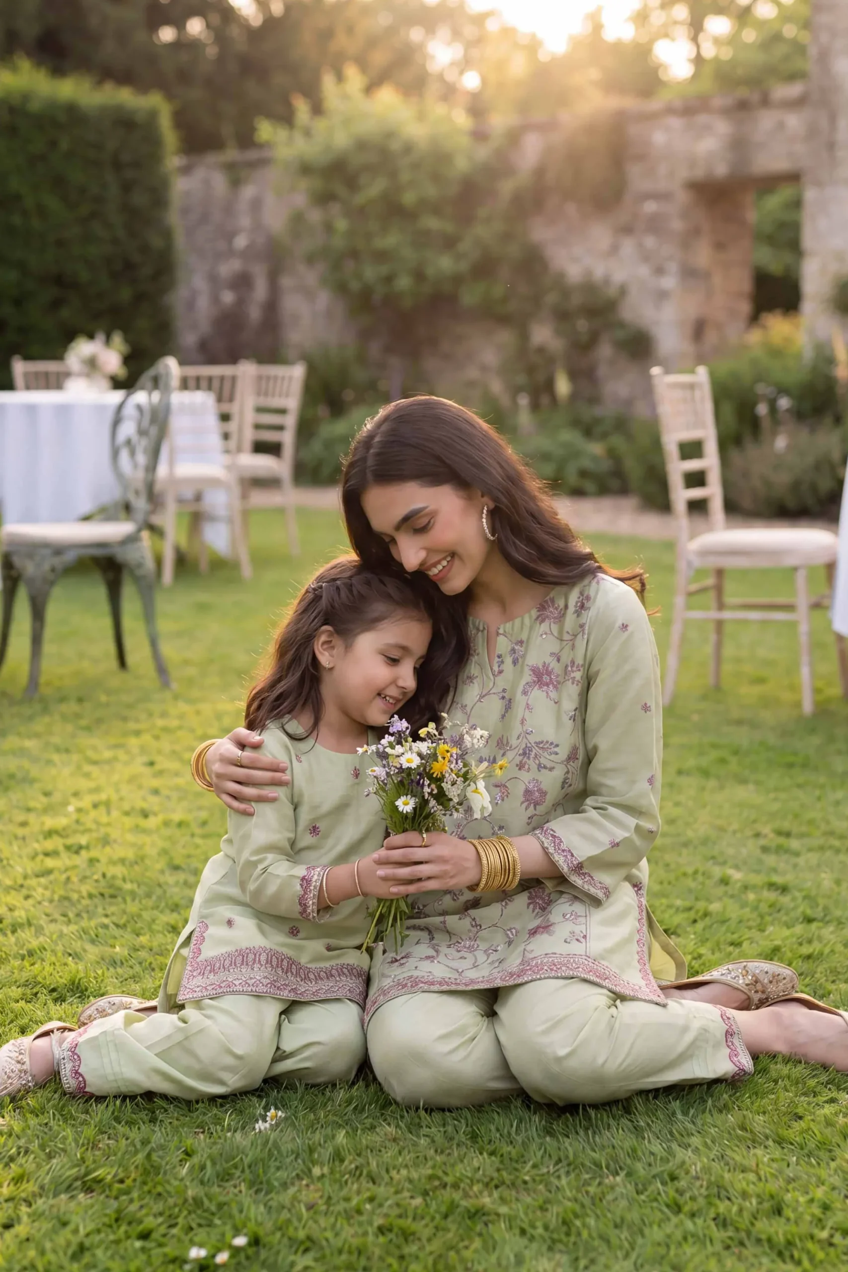 2 Piece - Embroidered Suit - PMD26-17 D