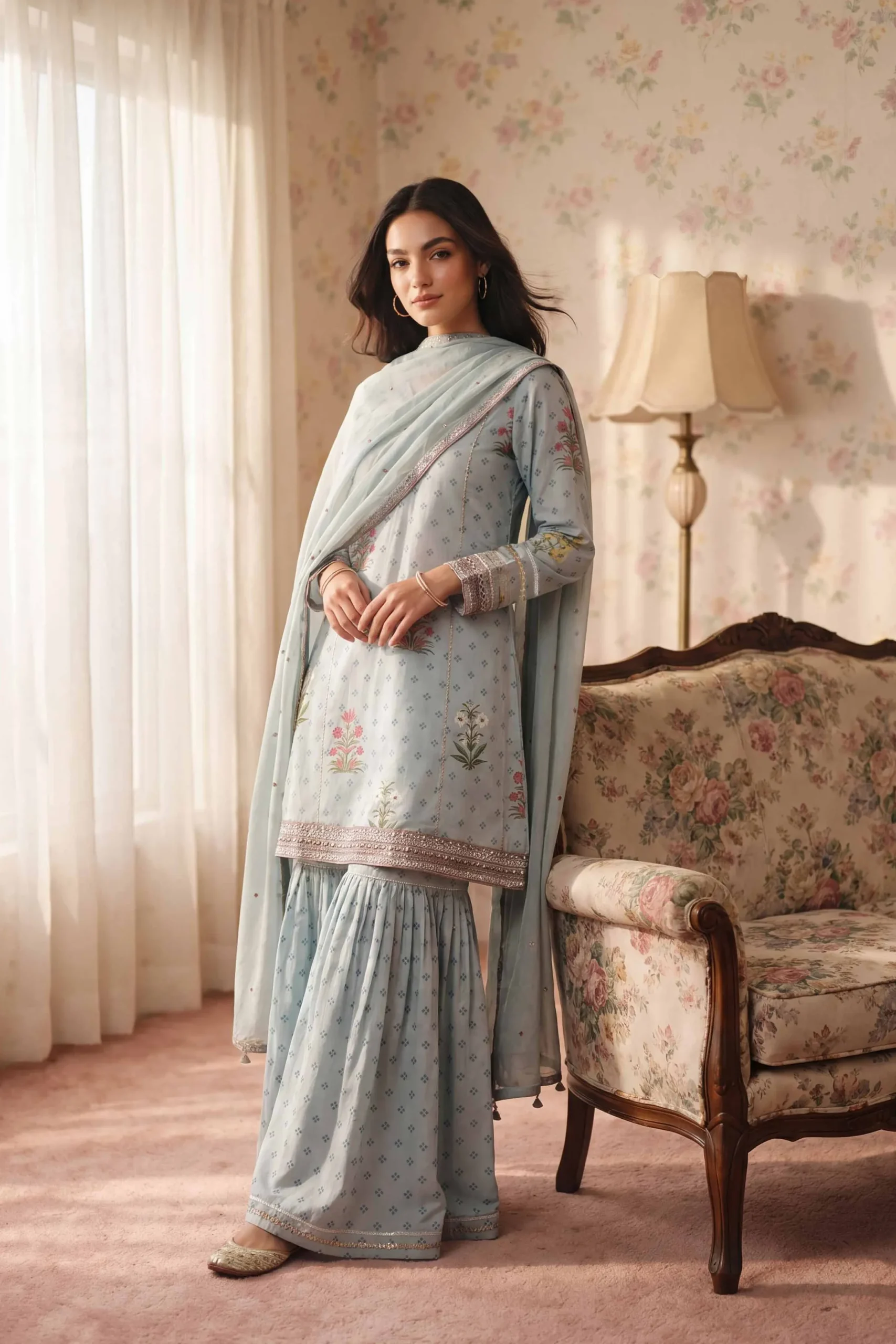 3 Piece - Embroidered Suit - PMD26-43 D