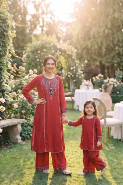 2 Piece - Embroidered Suit - PMD26-12 M