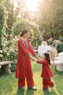 2 Piece - Embroidered Suit - PMD26-12 M