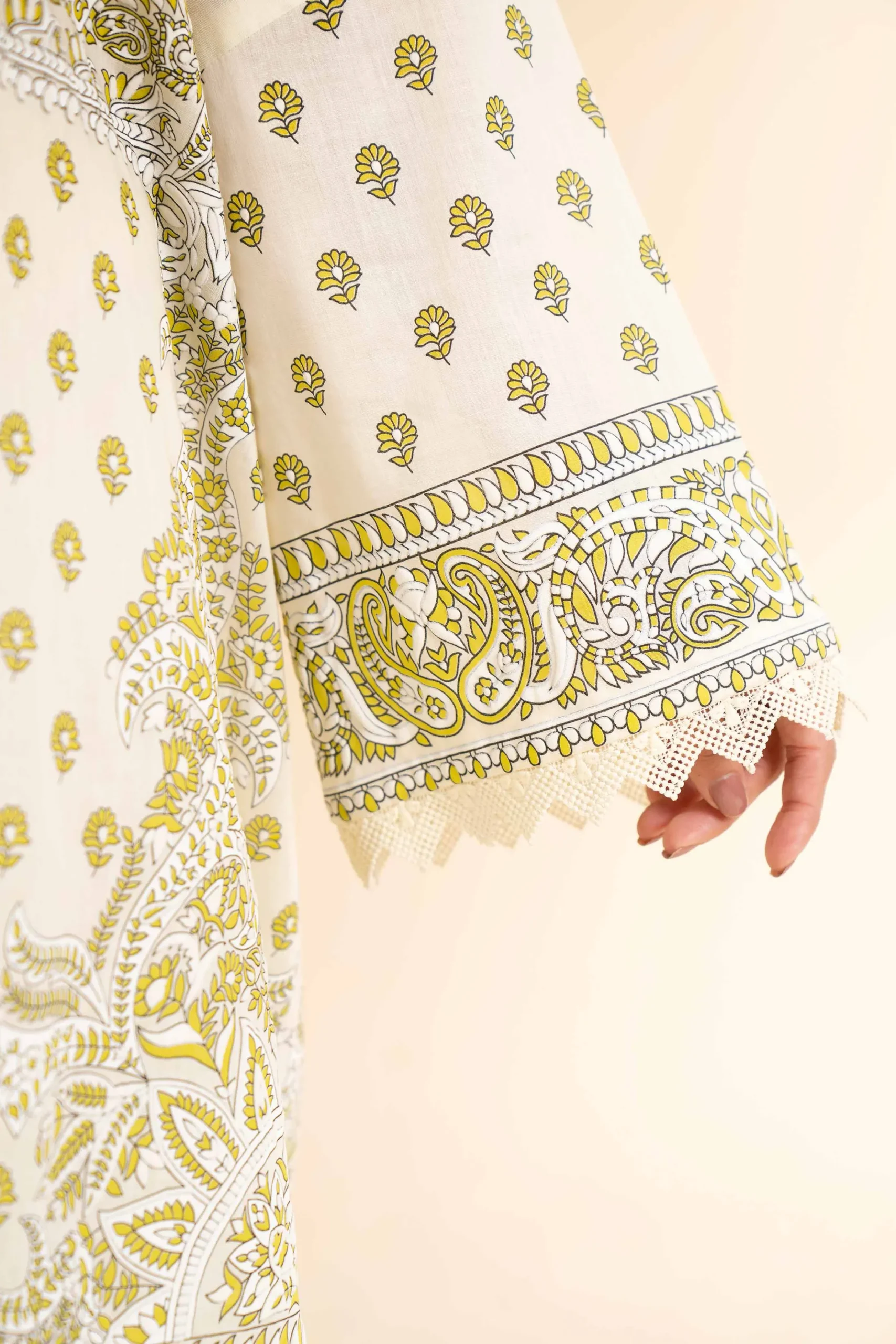 3 Piece - Flatbed Paste Embroidered Suit - 42501660