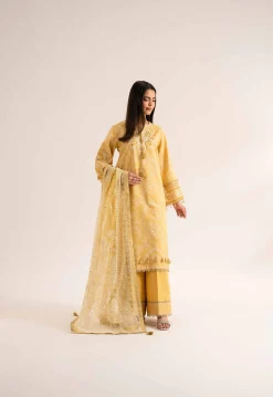 3 Piece - Paste Printed Embroidered Suit - 42501850