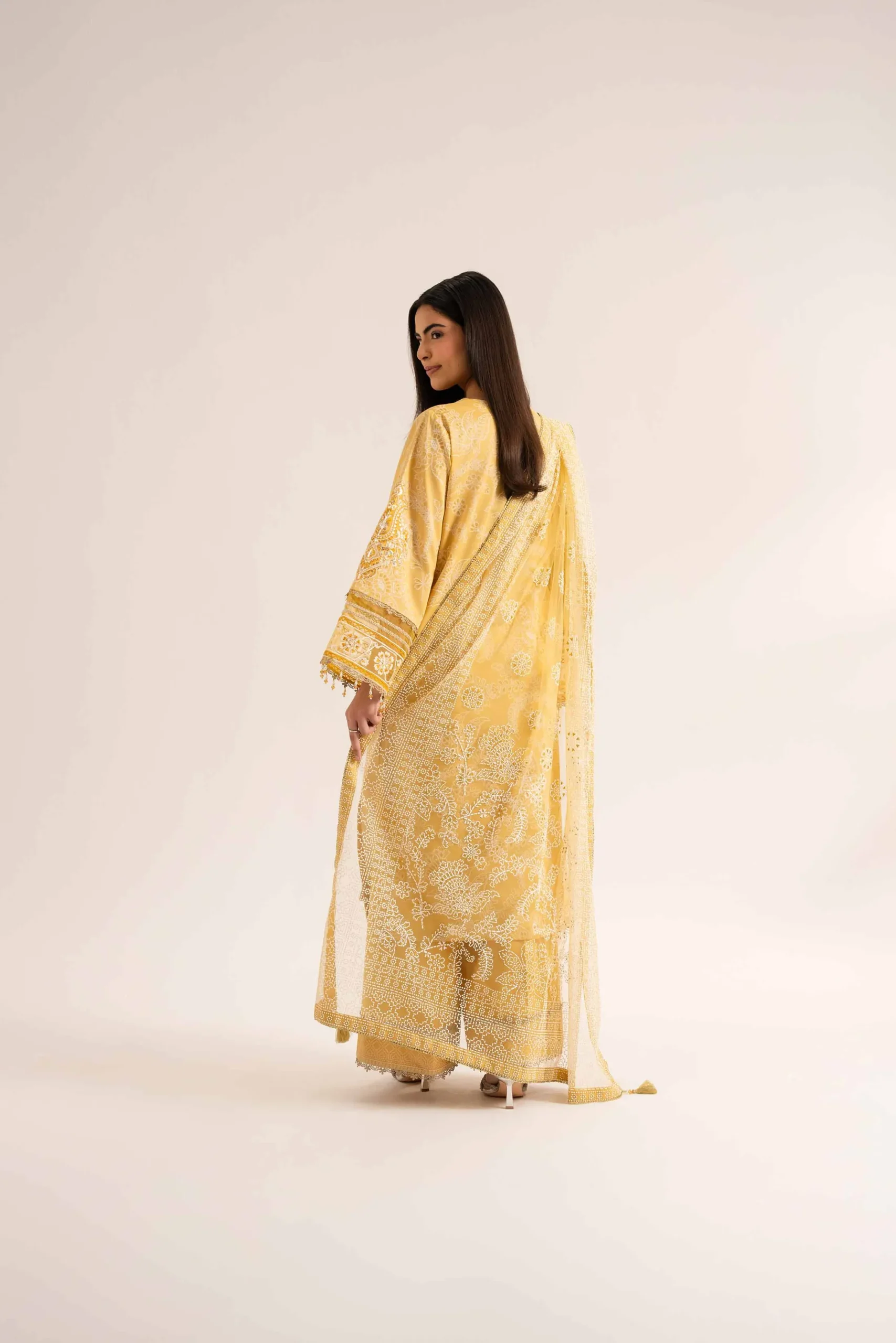 3 Piece - Paste Printed Embroidered Suit - 42501850