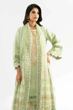 3 Piece - Paste Printed Embroidered Suit - 42501853