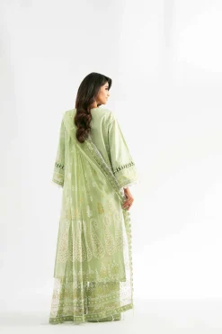 3 Piece - Paste Printed Embroidered Suit - 42501853