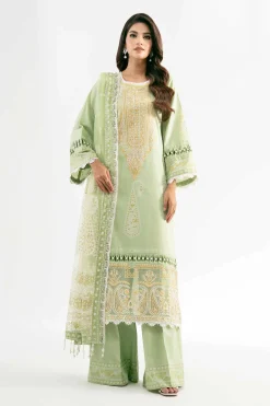 3 Piece - Paste Printed Embroidered Suit - 42501853