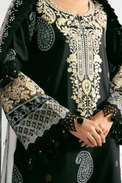 3 Piece - Paste Printed Embroidered Suit - 42501851