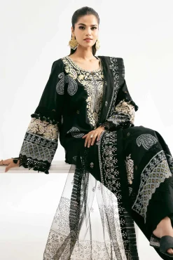 3 Piece - Paste Printed Embroidered Suit - 42501851