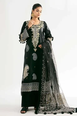 3 Piece - Paste Printed Embroidered Suit - 42501851