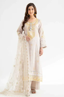 3 Piece - Paste Printed Embroidered Suit - 42501852