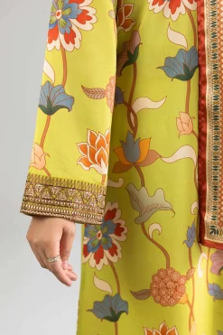 2 Piece - Printed Embroidered Dress - FE26-69