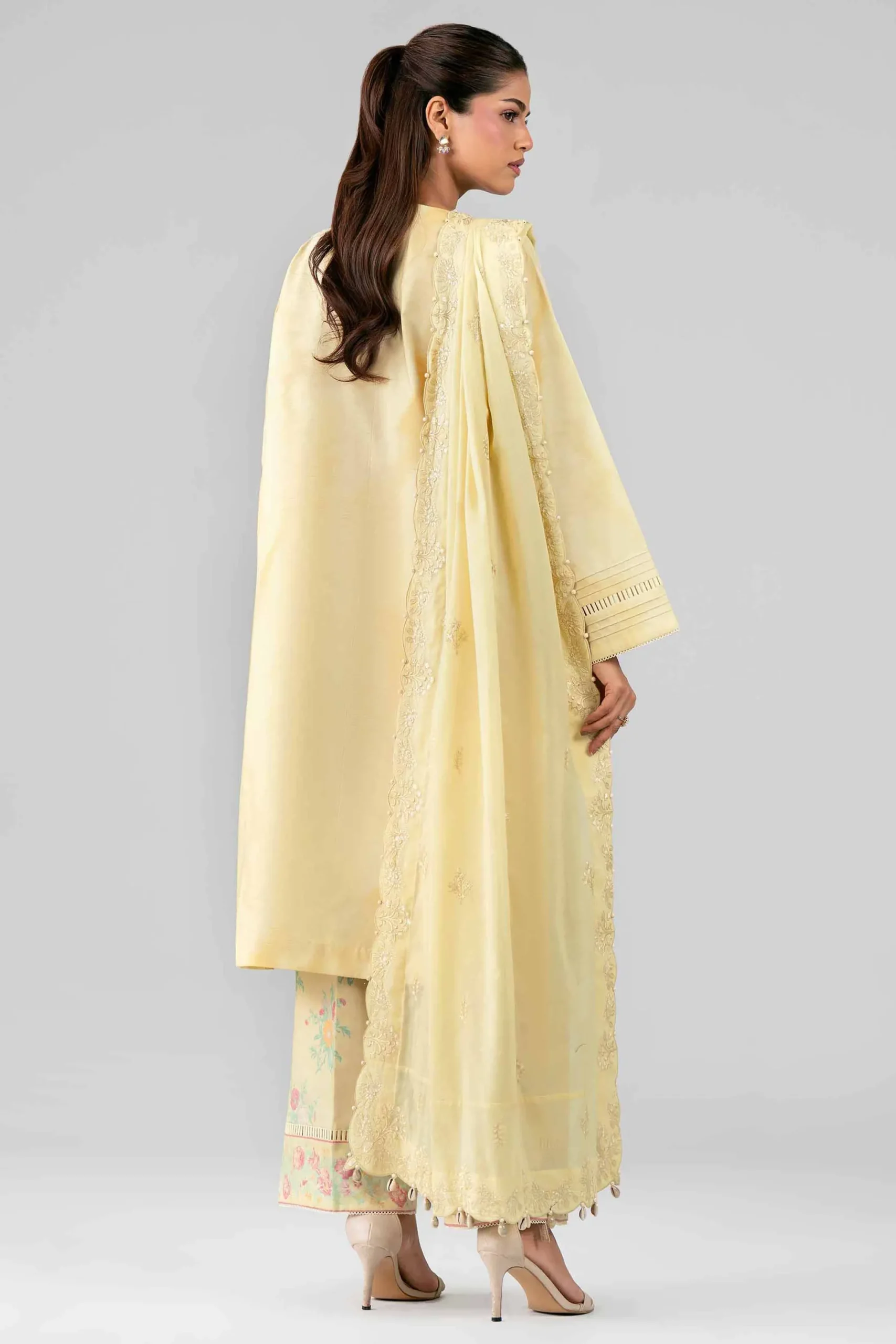 3 Piece - Printed Embroidered Suit - 42601808