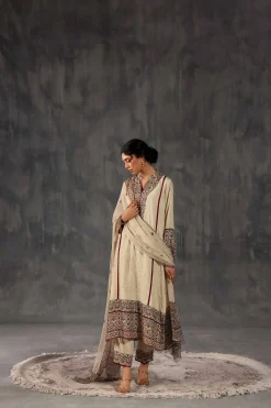 3 Piece - Printed Embroidered Suit - KFE26-109