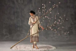3 Piece - Printed Embroidered Suit - KFE26-109