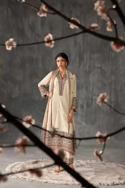 3 Piece - Printed Embroidered Suit - KFE26-109