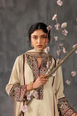 3 Piece - Printed Embroidered Suit - KFE26-109