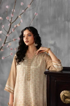 2 Piece - Printed Embroidered Suit - KFE26-62