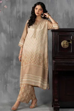2 Piece - Printed Embroidered Suit - KFE26-62