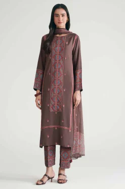 3 Piece - Printed Embroidered Suit - KFE26-110
