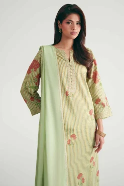 3 Piece - Printed Embroidered Suit - KFE26-204