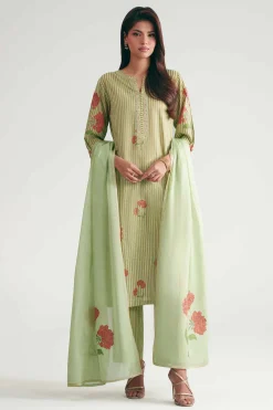 3 Piece - Printed Embroidered Suit - KFE26-204