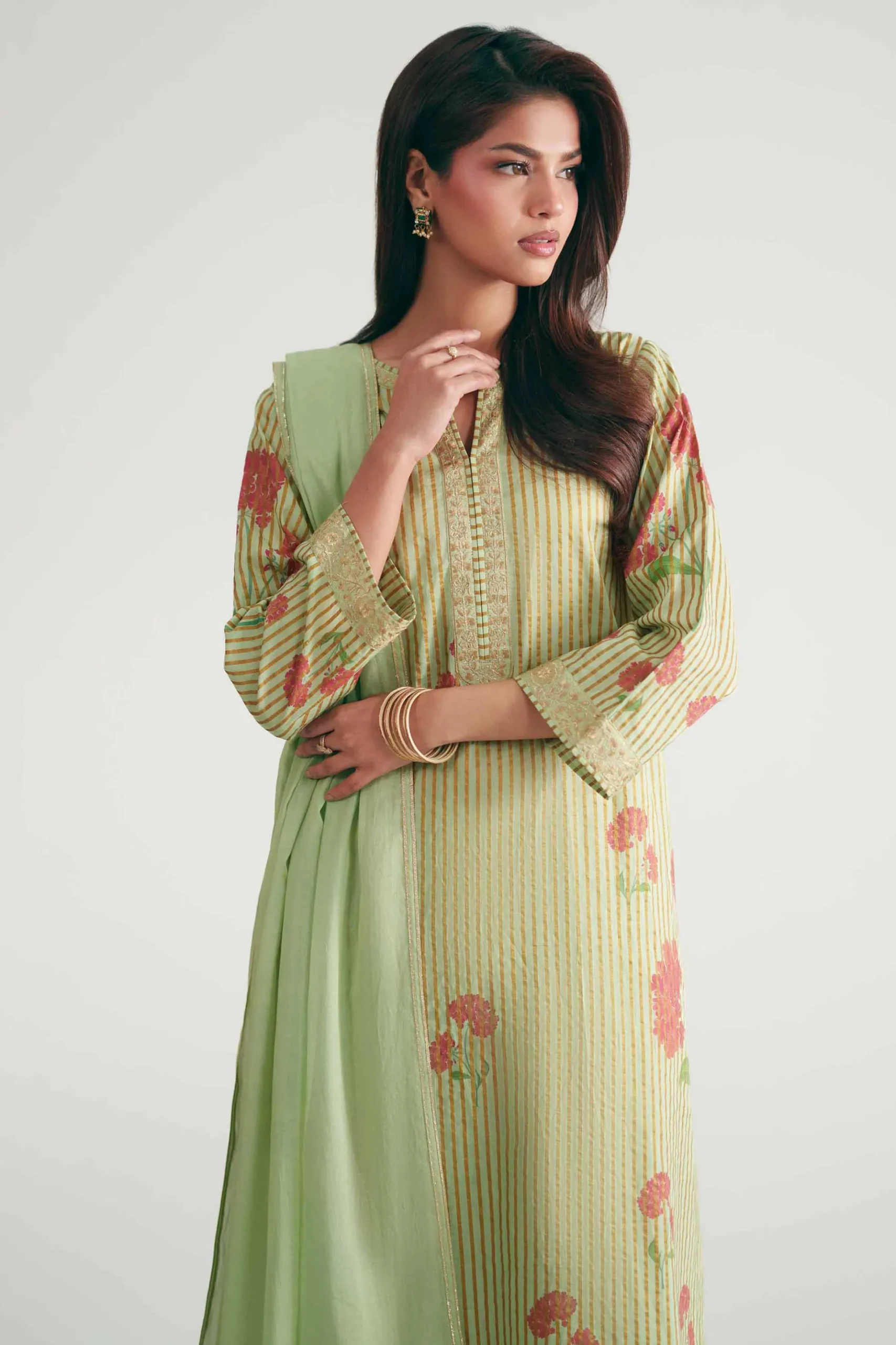 3 Piece - Printed Embroidered Suit - KFE26-204