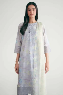 3 Piece - Printed Embroidered Suit - KFE26-226