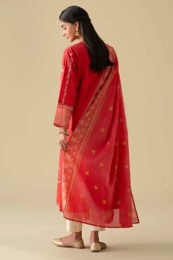 2 Piece - Printed Embroidered Suit - KFE26-27