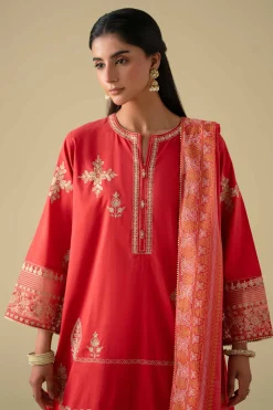 2 Piece - Printed Embroidered Suit - KFE26-27