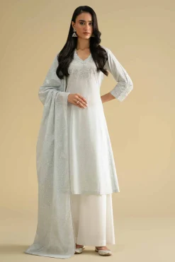 2 Piece - Printed Embroidered Suit - KFE26-229