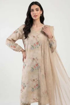 3 Piece - Printed Embroidered Suit - KFE26-106