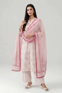 3 Piece - Printed Embroidered Suit - KFE26-107