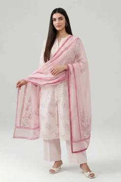 3 Piece - Printed Embroidered Suit - KFE26-107