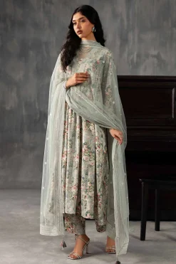 3 Piece - Printed Embroidered Suit - KFE26-130