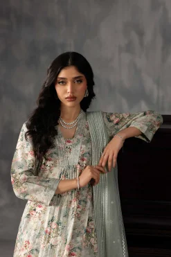 3 Piece - Printed Embroidered Suit - KFE26-130