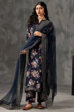 3 Piece - Printed Embroidered Suit - KFE26-118