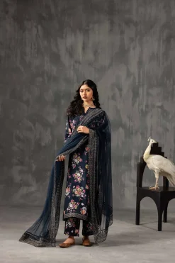 3 Piece - Printed Embroidered Suit - KFE26-118