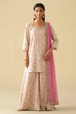 3 Piece - Printed Embroidered Suit - KFE26-117