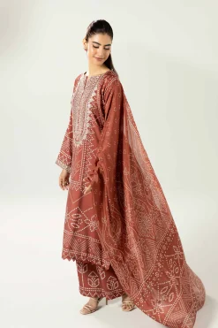 3 Piece - Printed Embroidered Suit - 42519601