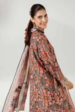 3 Piece - Printed Embroidered Suit - 42519603