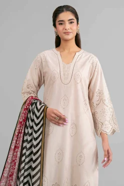 3 Piece - Printed Embroidered Suit - 42619949