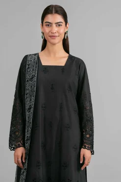 3 Piece - Printed Embroidered Suit - 42619945