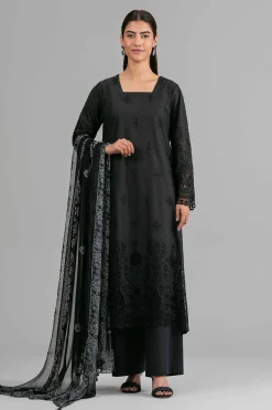 3 Piece - Printed Embroidered Suit - 42619945