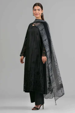 3 Piece - Printed Embroidered Suit - 42619945