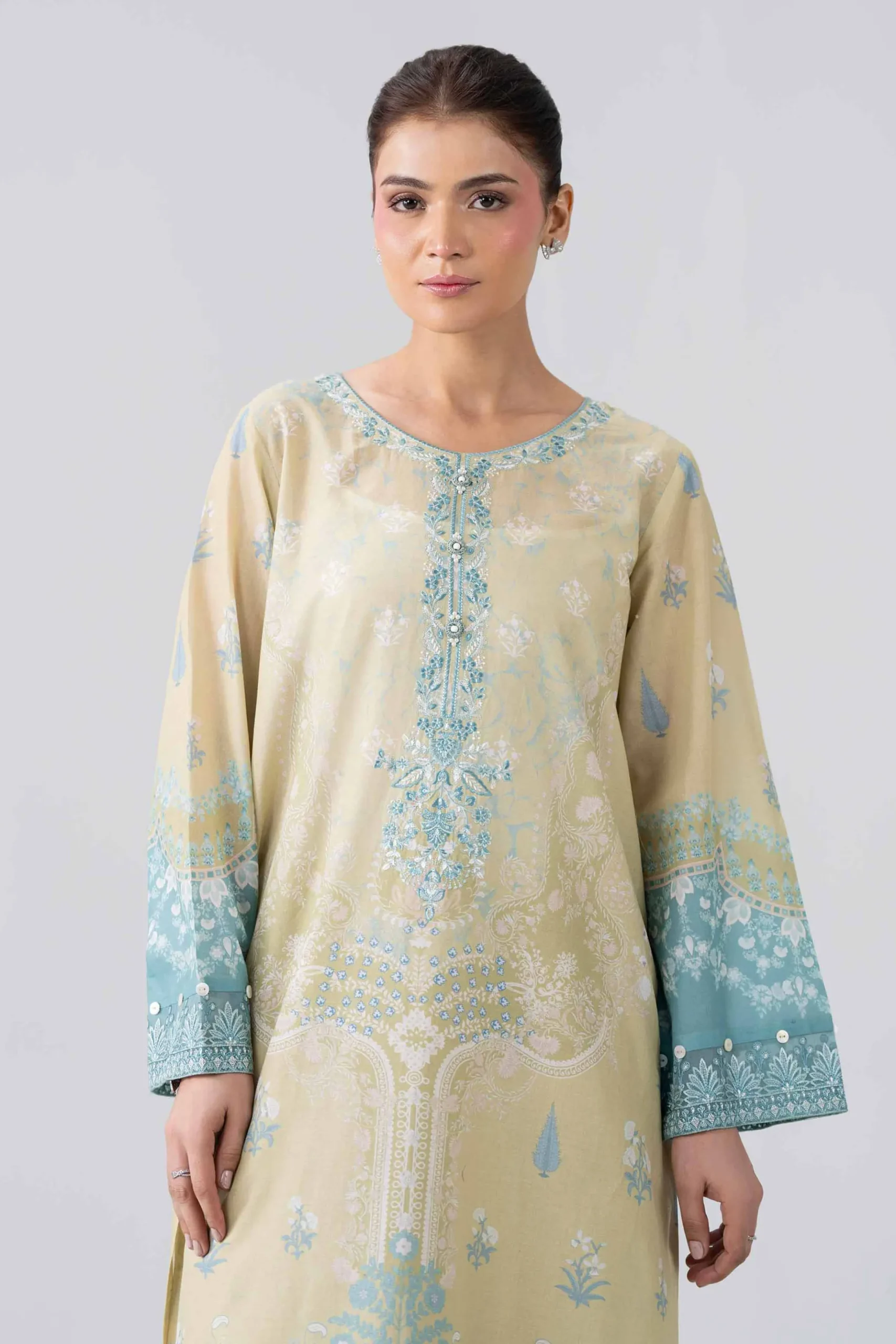 2 Piece - Printed Embroidered Suit - PE26-591